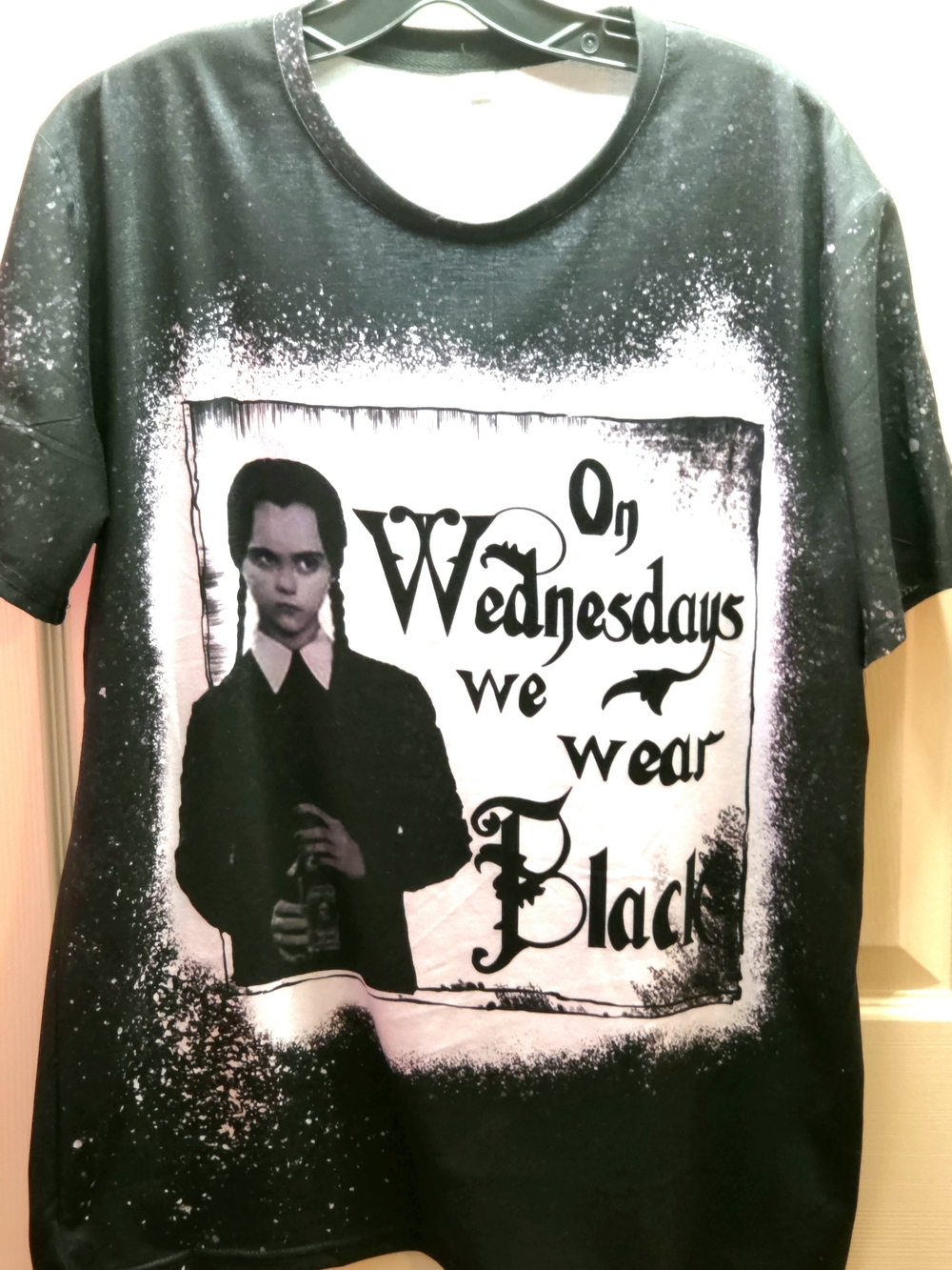 Black Graphic 'On Wednesdays We Wear Black'  Paint Splatter  T‑Shirt